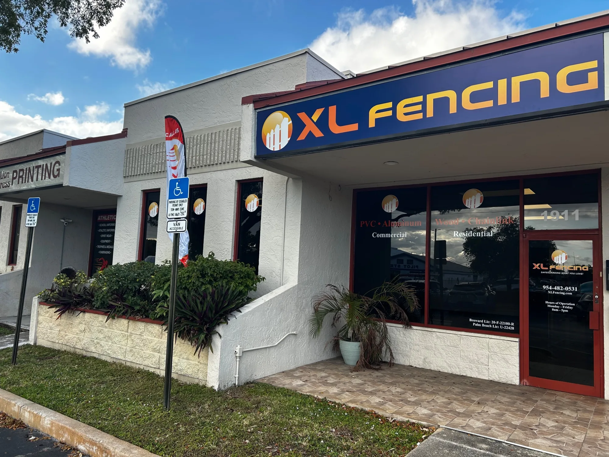 XL Fencing office at 1911 W Copans Rd, Pompano Beach FL