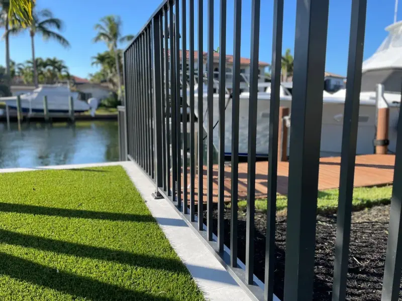 Aluminum fence installed on waterfront property — South Florida