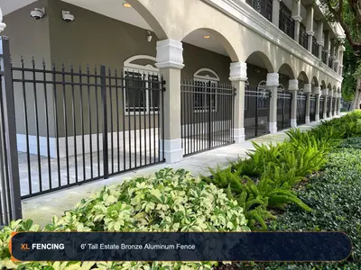 Aluminum Fence Estate Style Bronze Palm Beach County FL