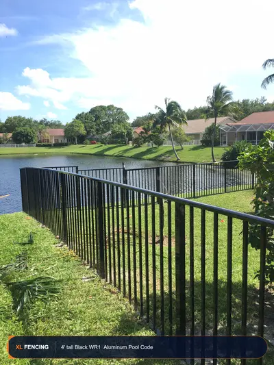 Aluminum Fence Flat Top Black Palm Beach County FL