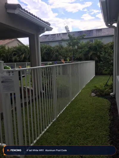 Aluminum Fence Flat Top White Palm Beach County FL