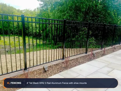 Aluminum Fence Three Rail Black Broward County FL