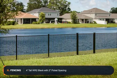 Aluminum Fence Two Rail Black Palm Beach County FL