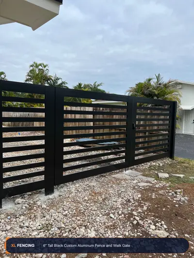 Custom Aluminum Fence Custom Design Black Palm Beach County FL