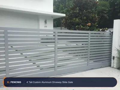 Custom Aluminum Fence Custom Design Silver Broward County FL