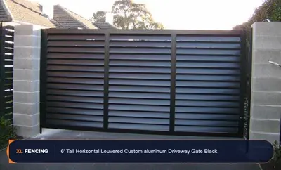 Custom Aluminum Fence Driveway Gate Black Broward County FL