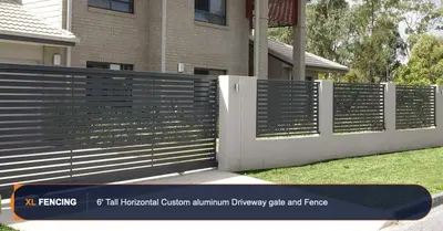 Custom Aluminum Fence Driveway Gate Bronze Palm Beach County FL