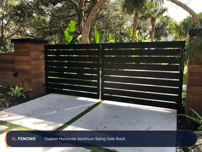 Custom Aluminum Fence Driveway Gate Palm Beach County FL