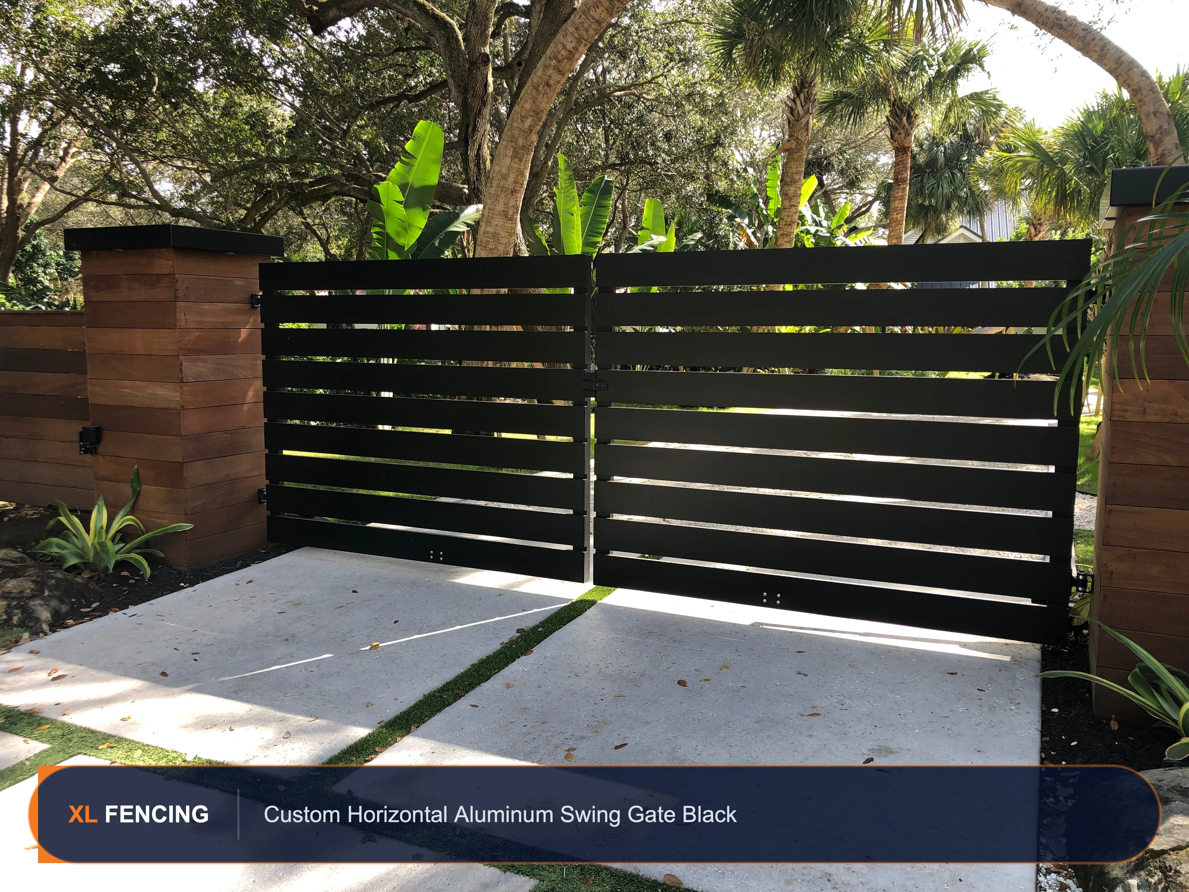 Custom Aluminum Fence Driveway Gate Palm Beach County FL
