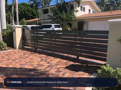 Custom Aluminum Fence Driveway Gate Palm Beach County FL
