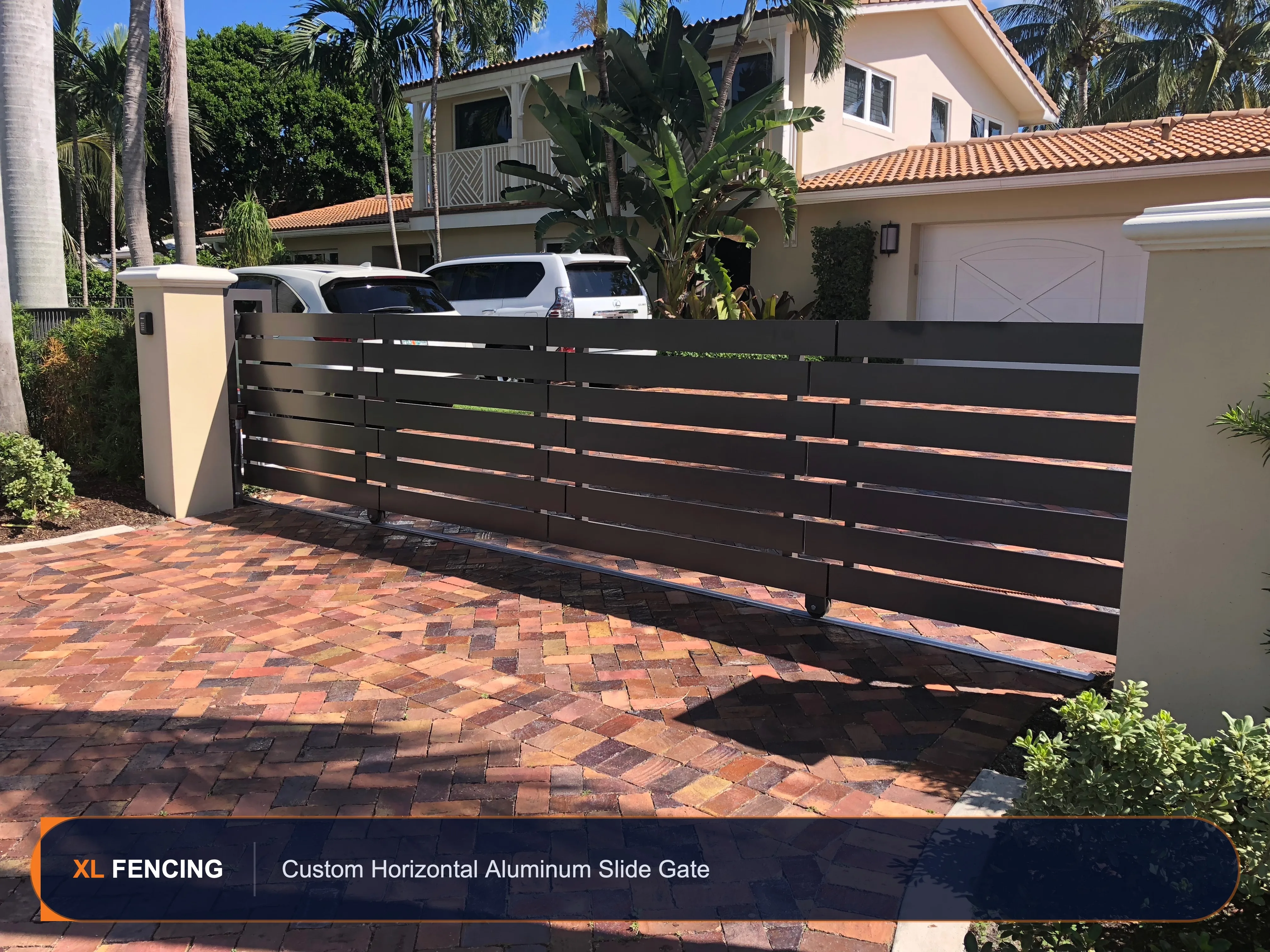 Custom Aluminum Fence Driveway Gate Palm Beach County FL