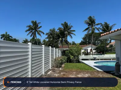 Pvc Vinyl Fence Horizontal White Broward County FL