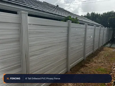 Pvc Vinyl Fence Privacy Driftwood Palm Beach County FL