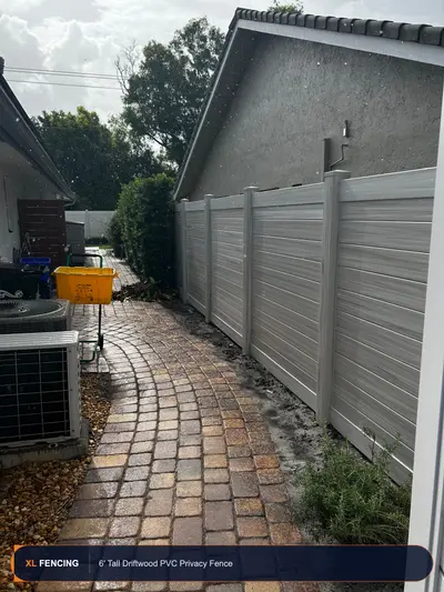 Pvc Vinyl Fence Privacy Driftwood Palm Beach County FL