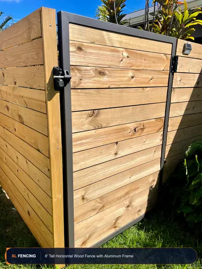 Wood Fence Horizontal Pine Palm Beach County FL