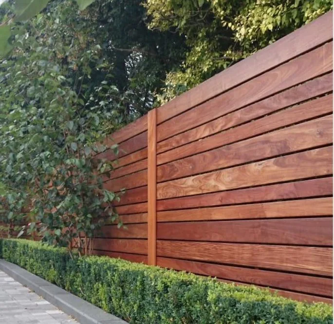 Ipe wood fence horizontal style reference