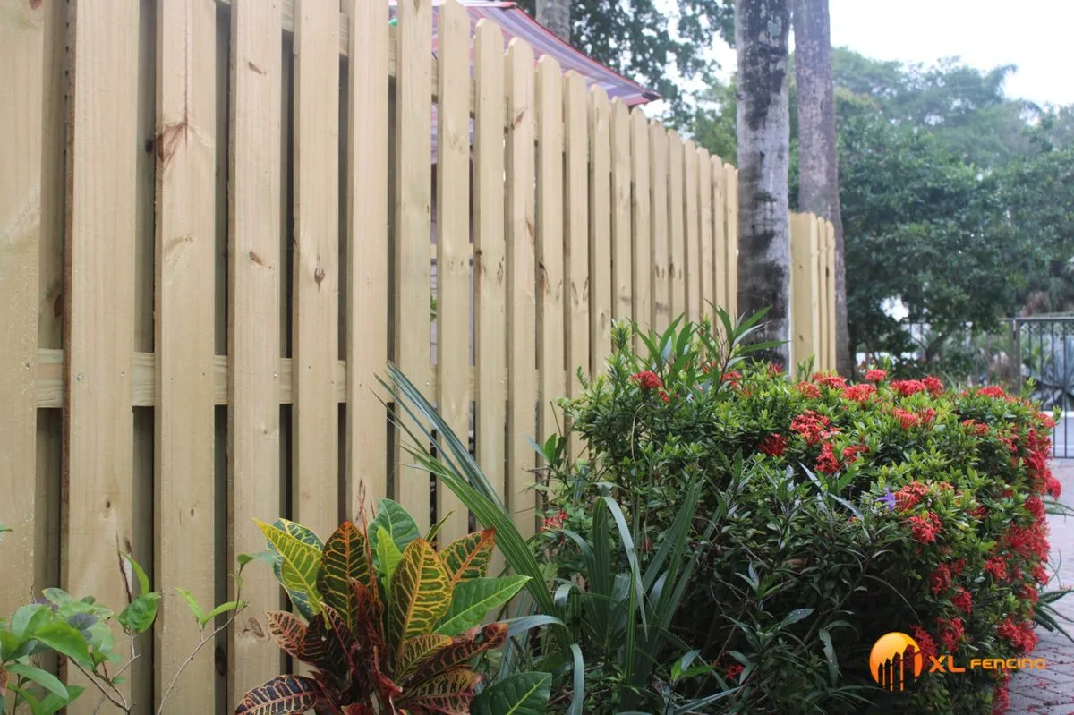 Shadowbox wood fence installed in South Florida
