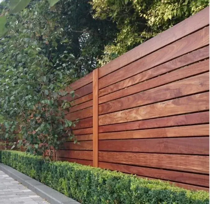 Ipe wood fence horizontal style reference