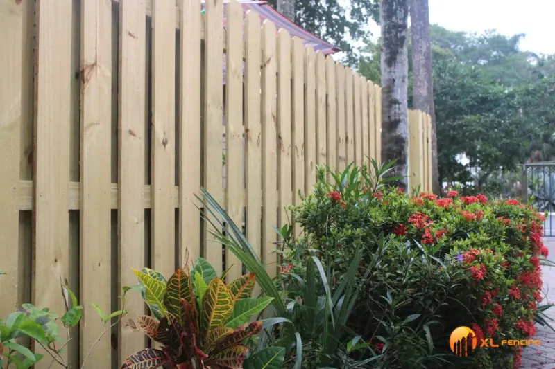 Shadowbox wood fence installed in South Florida